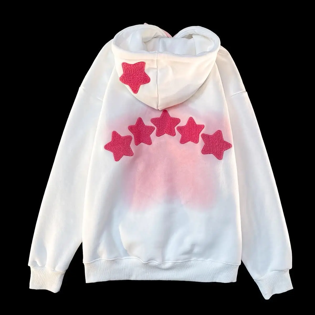 Gradient Color Hoodies Women Star Embroidery Harajuku Sweatshirts Korean Fashion Pullover Y2k Jacket Sudaderas Moletom