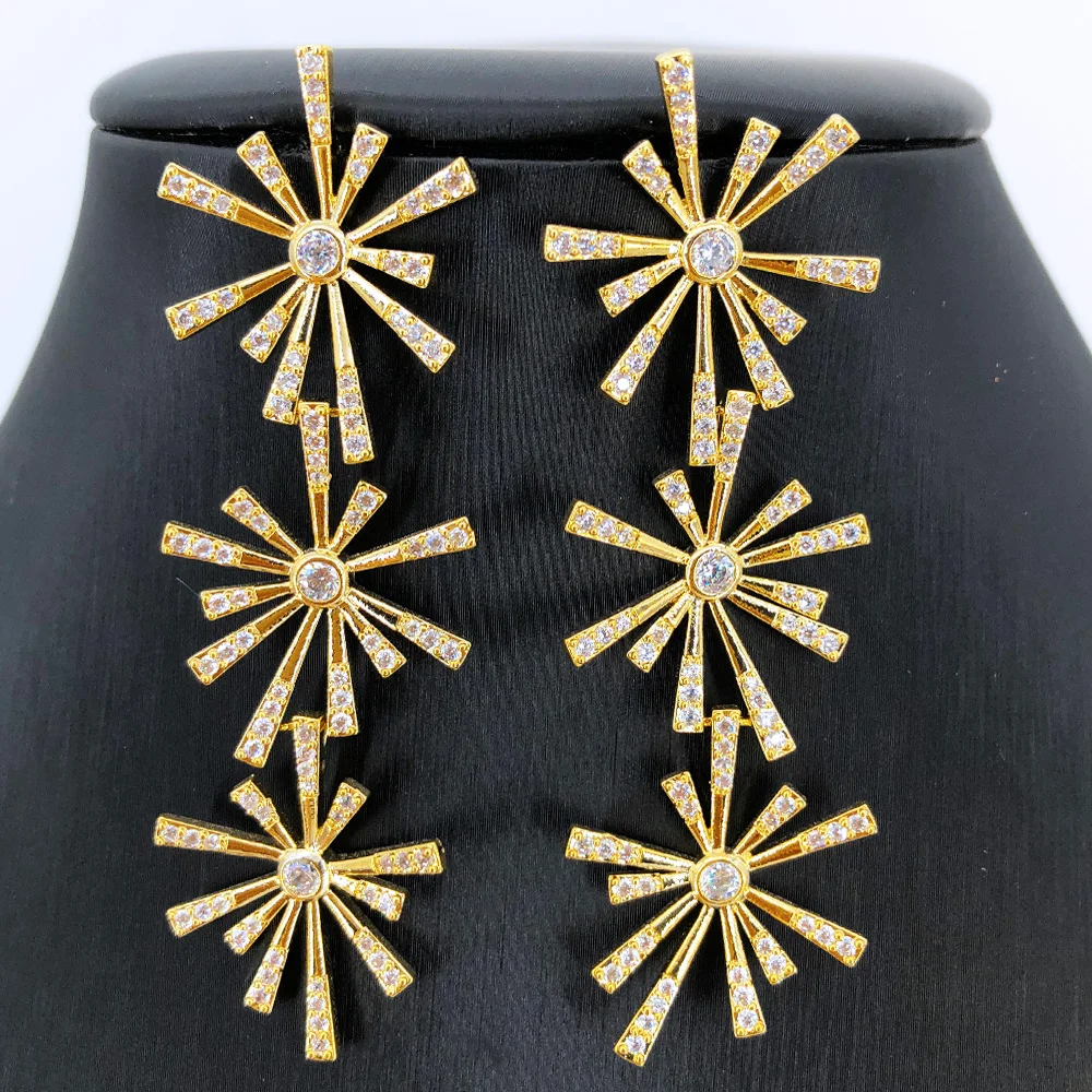 

Missvikki Charm Full CZ Earrings Fashion Jewelry High Quality Luxury Gorgeous Shiny Long Drop Earrings For Women Wedding Party