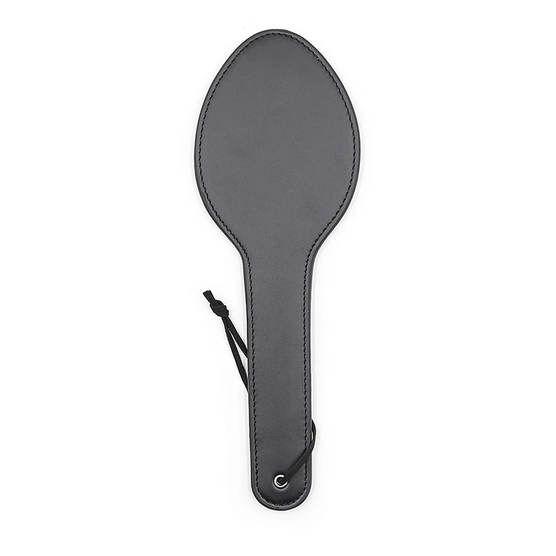 Paleta elíptica de cuero negro de 31cm, accesorio para montar cultivos, látigos Flogger, pinchos de 10,5 cm de ancho