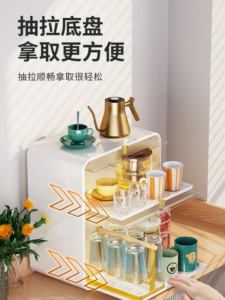 Cup storage rack dust-proof holder kitchen bottle supplementary food cabinet holder desktop glass holder