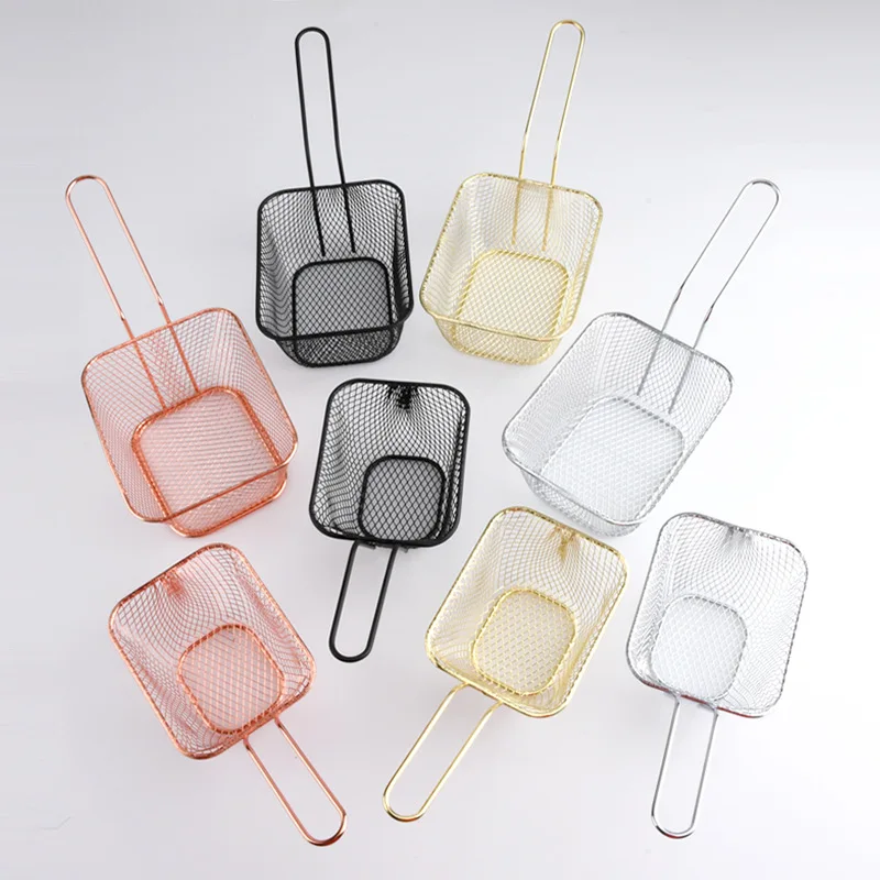 Snack Fried Net Basket French Fries Oil-Proof Drain Frying Basket Fried Chicken Snacks Food Basket Oil Drainage Network Filter