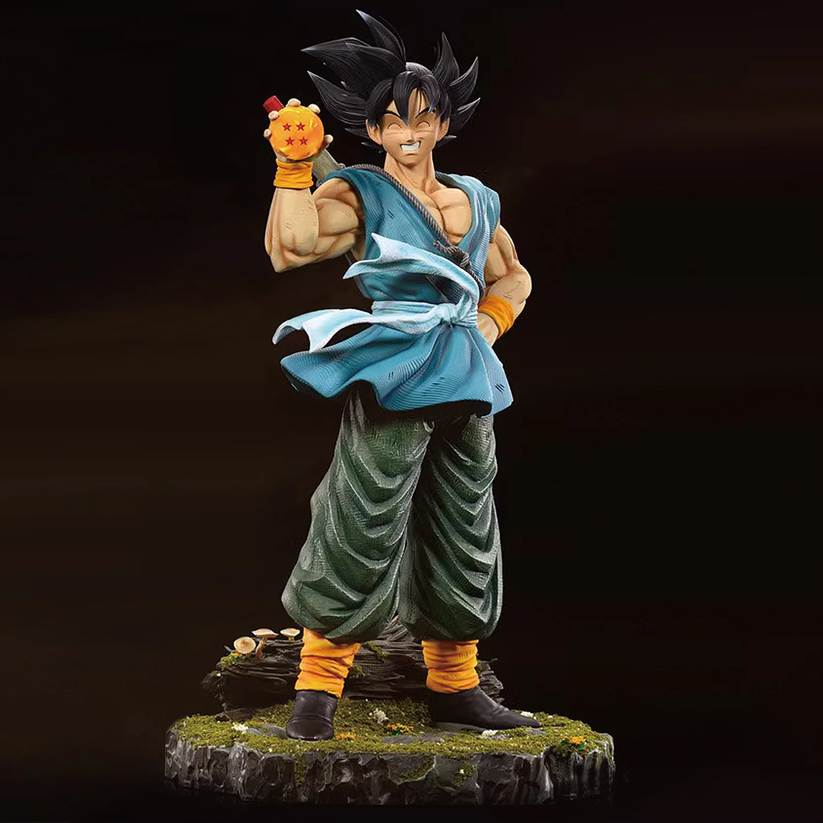 41cm Dragon Ball Sun Goku Happy Laughing Goku Figure Four Star Dragon Ball Action Figurine Statue Model Statue Toys Gift