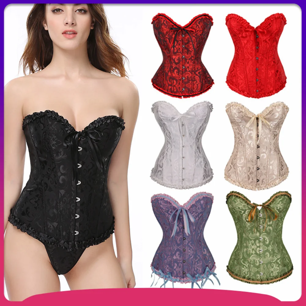 Sexy Slimming Corsets Waist Trainer Body Shaper Fajas Gothic Corset Lace Up Boned Corselete Shapewear Women Clothes Plus Size