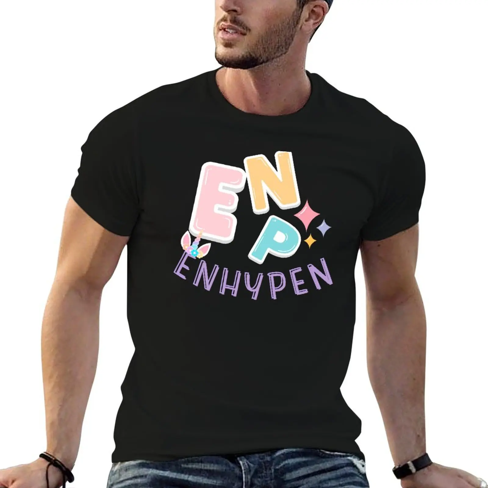 enhyp- EN (KPOP) Relaxed Fit T-Shirt customizeds korean fashion blanks essential t shirt shirts men