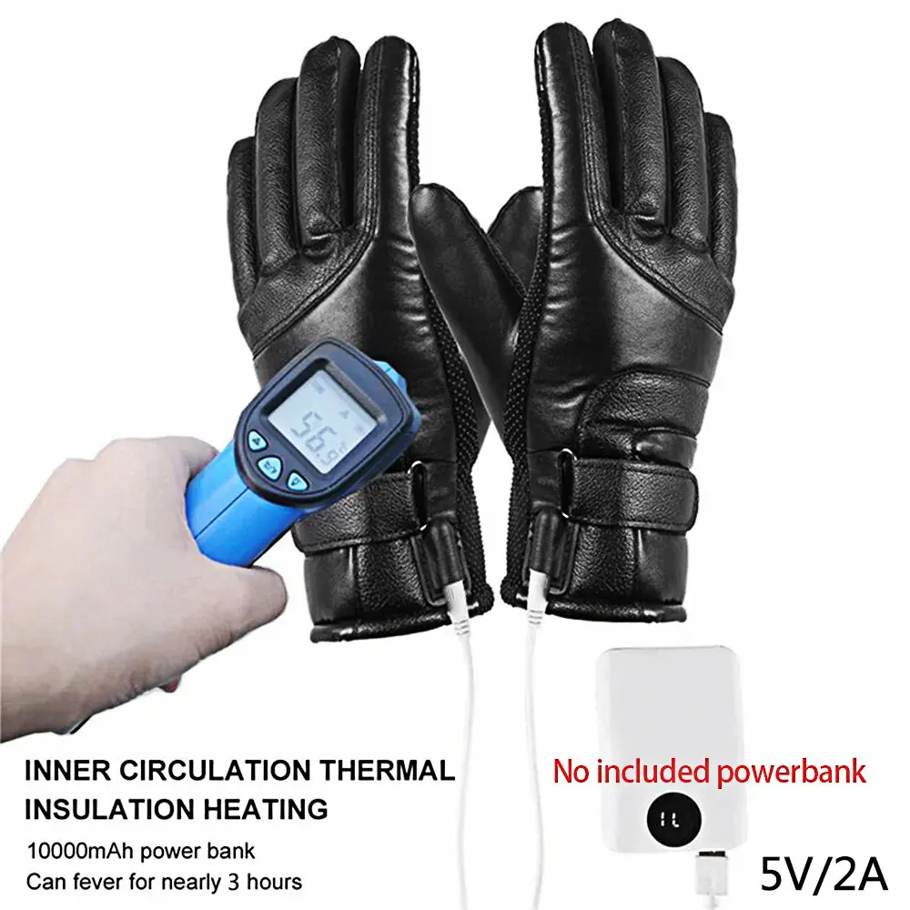 Motorcycle Winter Moto Heated Gloves Warm Waterproof Rechargeable Heating Thermal Gloves For Snowmobile USB Heated Gloves