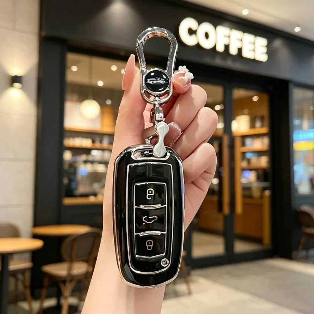 TPU Car Key Case for Geely Coolray X6 X7 EX7 Emgrand Global Hawk GX7 Kulrey GT GC9 Atlas Boyue NL3 Car Key Holder Key Chains