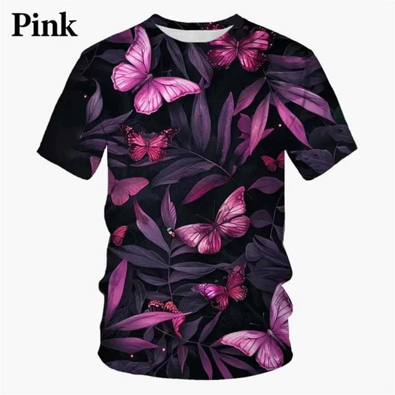 

Funny Butterfly 3D Printed T-shirt Short-sleeved Street Personality Casual Cool Hip-hop Summer Men's And Women's Tops T Shirts