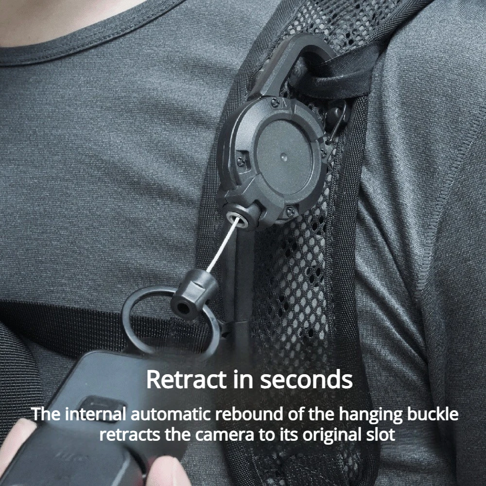 حقيبة ظهر قابلة للسحب بإبزيم مضاد للسقوط سريع الإصدار ومحول تلسكوبي لملحقات الكاميرا الرياضية DJI OSMO 360 Pocket3