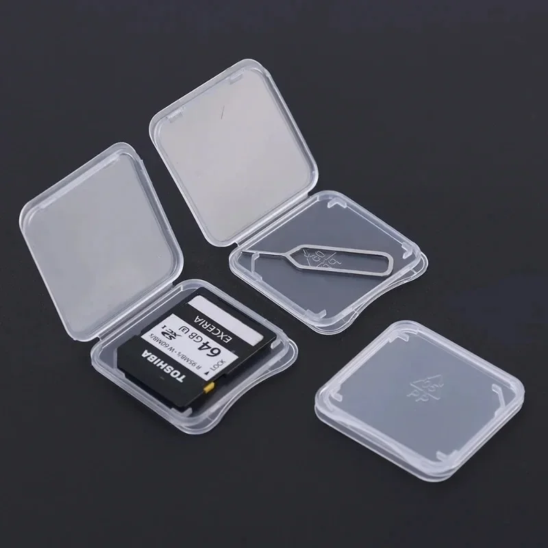 1-20PCS Transparent TF/SD Memory Card Case Holder Box Storage Boxes Memory Card Portable Mini Clear SIM Card Dustproof Box Bag