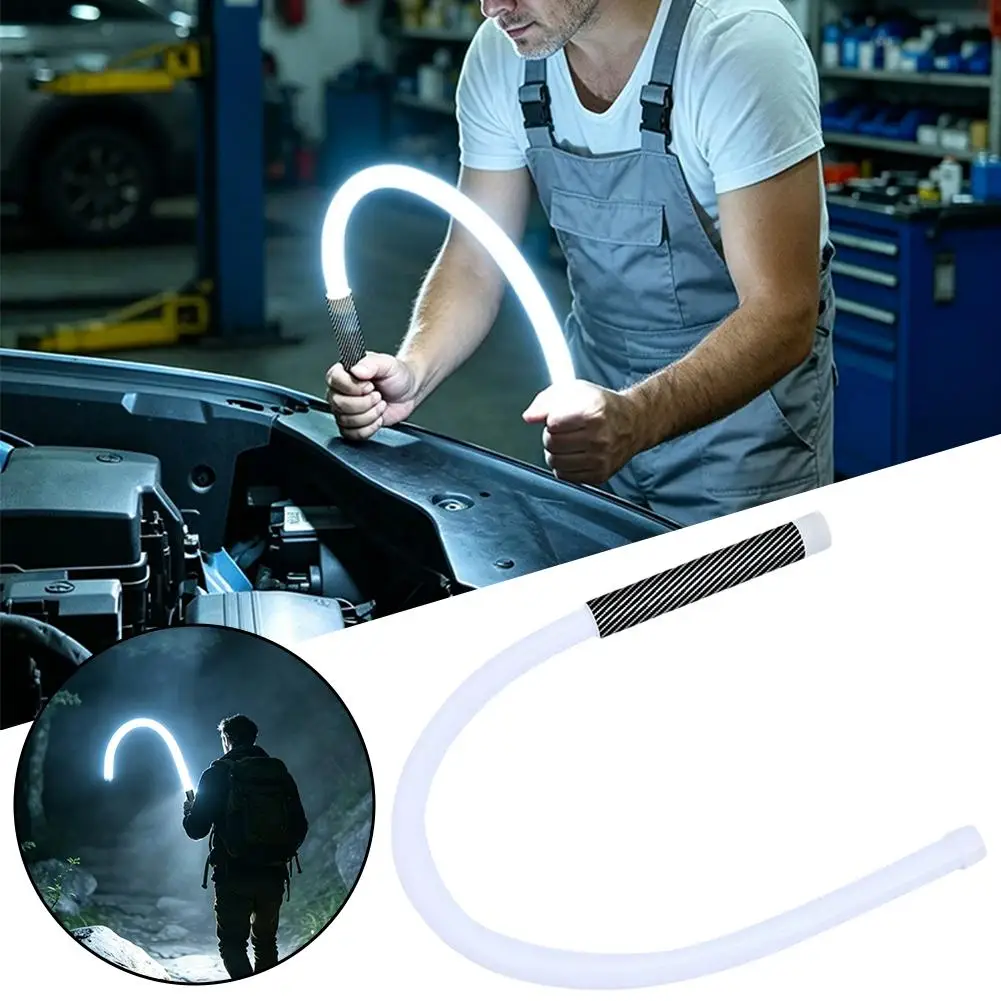 LED Silicone Emergency Light Bendable White Light Mechanical Lighting Fixture Handheld Multifunctional Luminous Rod Rechargeable