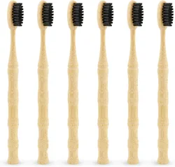 Bamboo Toothbrush Medium Stiff Bristles Eco-Friendly and Biodegradable Bamboo joint Wood Handle Organic Toothbrushes 5Pcs