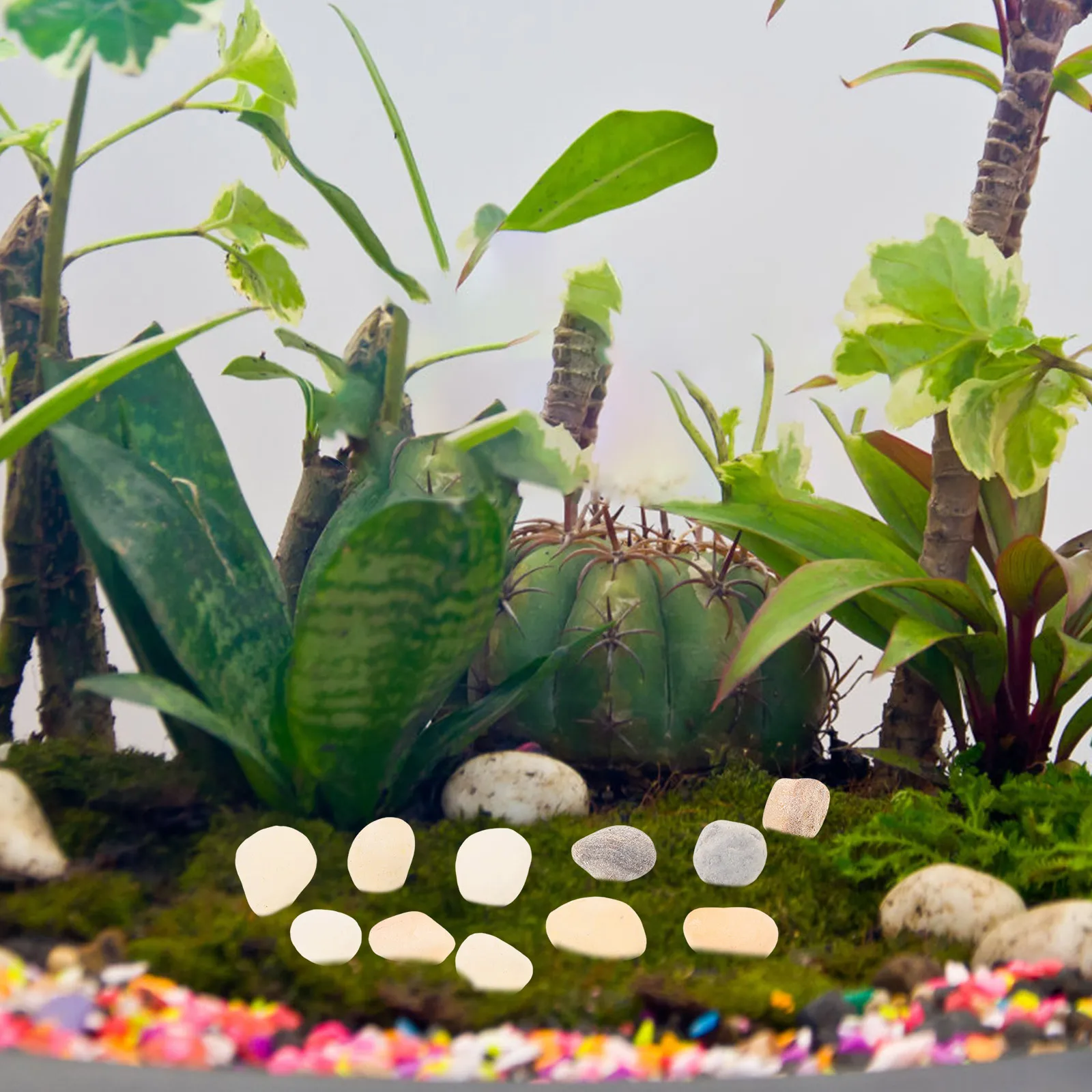 

Fish Tank Gravel Decorative Stones Aquarium Landscaping Rocks Bright Color Reusable Flowerpot Pebbles Yard Decor Landscape