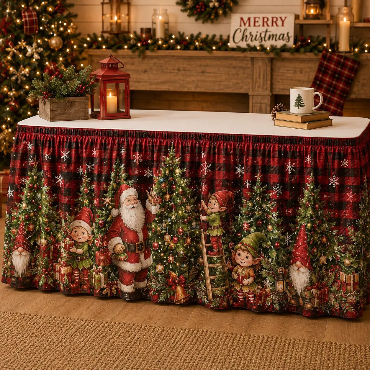 table skirt atmosphere blocking curtain dining table coffee table cabinet arrangement decorative polyester waterproof and anti