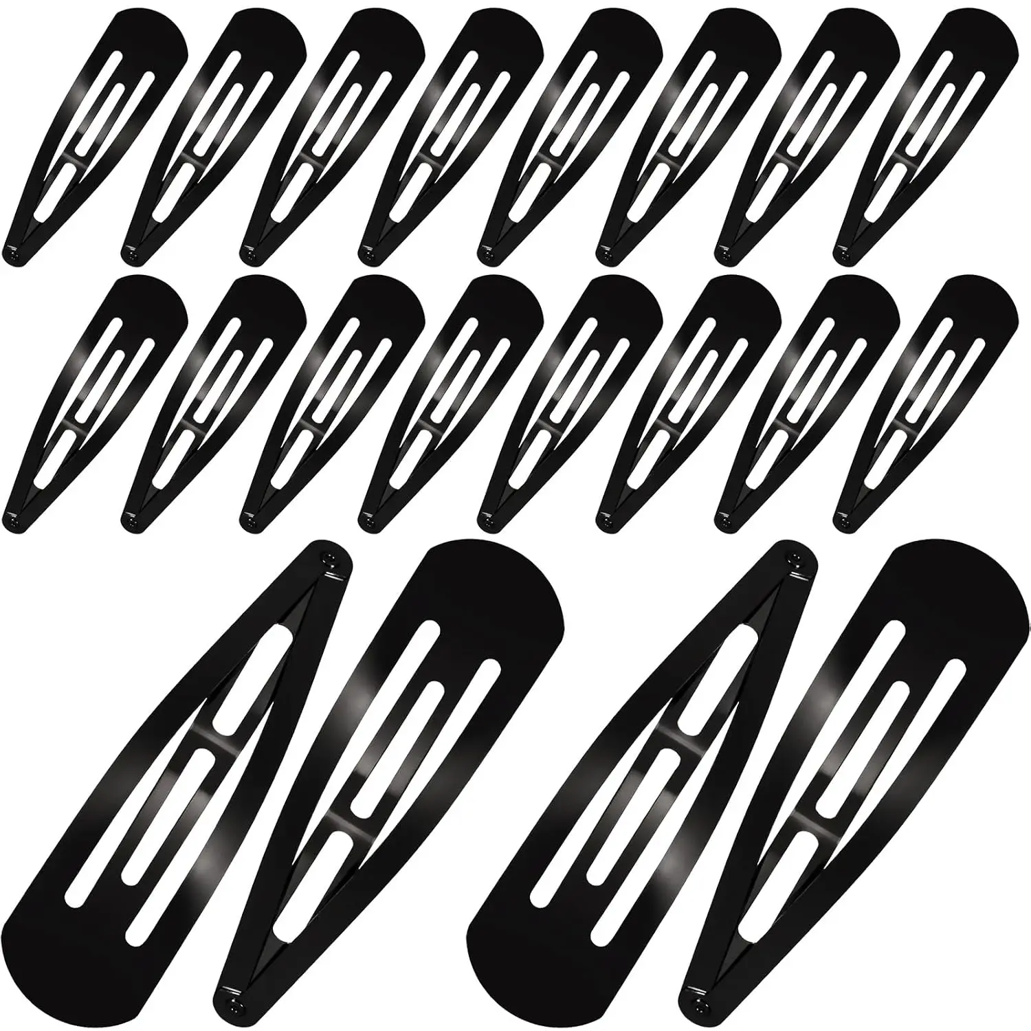 

30 Pieces 3.1 Inch Large Metal Snap Hair Clips Nonslip Barrettes Women Hair Accessories(Black)
