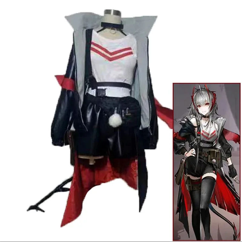 

Anime Comic Con Arknights W Uniform Tail Wigs Game Operator W Halloween Exhibition Coat Pants Skirt Tops Game Cosplay Costumes