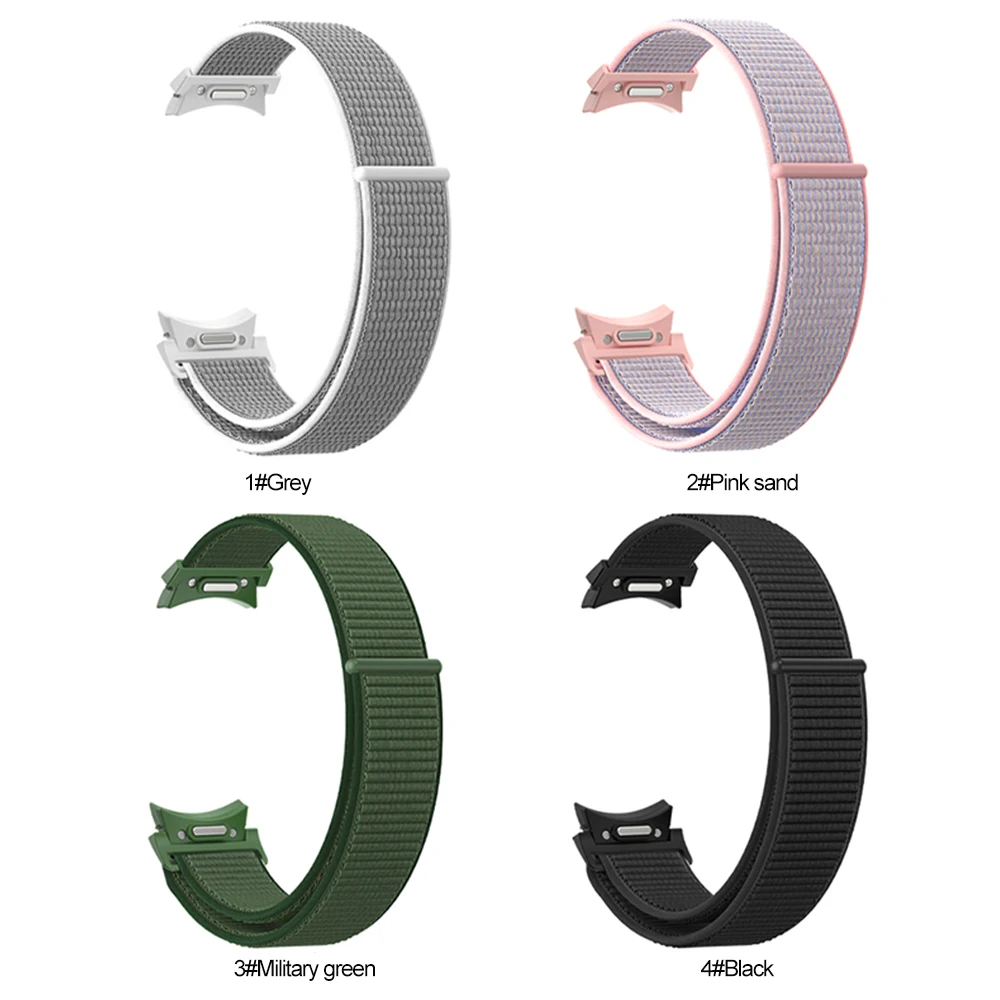 Tali Nilon untuk Jam Tangan Samsung Galaxy 7/6/4/Klasik/5 Pro 44Mm 40Mm Tanpa Celah Gelang Olahraga Korea Jam Tangan Galaxy 7 Tali Pergelangan Tangan