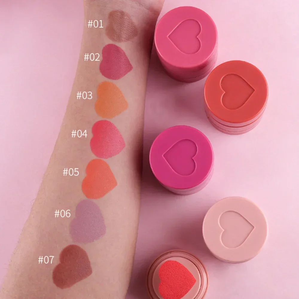 Private Label Heart-shaped Liquid Cushion Blush Custom Logo Rouge Smooth Cheek Tint Waterproof Multi-purpose Makeup Wholesale