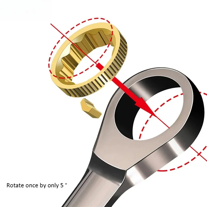 Ratchet wrench, double-ended universal type, open cross-slot wrench, four-layer precision electroplating, repair tool image 3