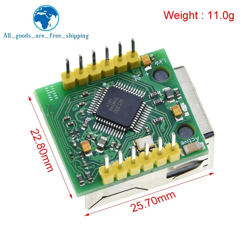 TZT  Smart Electronics USR-ES1 W5500 Chip New SPI to LAN/ Ethernet Converter TCP/IP Mod