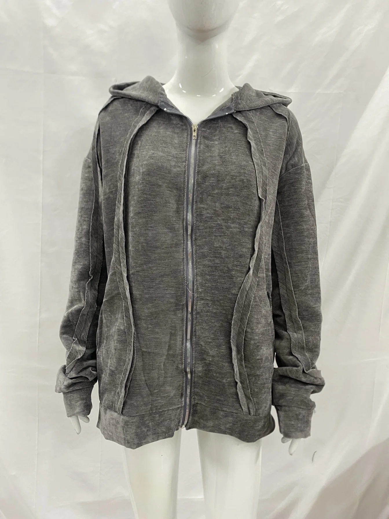 

Autumn/Winter Gothic Harajuku Ins Style Retro Washed Zipper Hoodie Street Fashion Men's and Women's Loose Hoodie Y2k Clothing