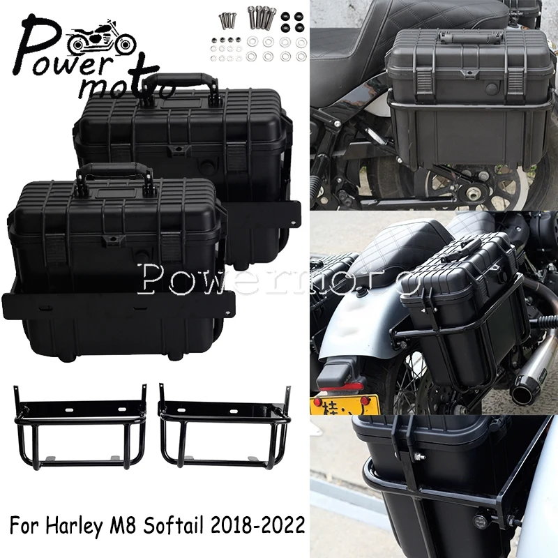 

For Harley M8 Softail 114 FXBR FLFBS FXFBS FLHCS FXBBS Motorcycle Top Cases Saddlebags Box & Mounting Brackets Guard Rail Kit