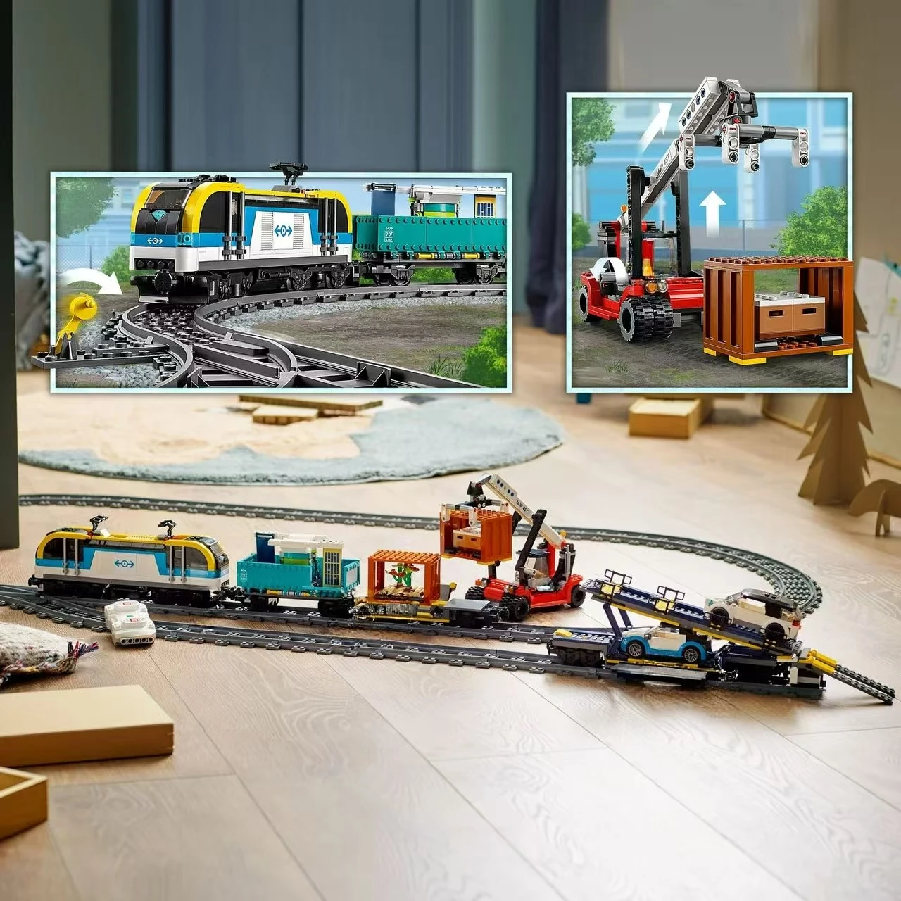 

Compatible with 60336 Freight Train Building Block Train Brick Toy Remote Control MOC Display Model Christmas gift