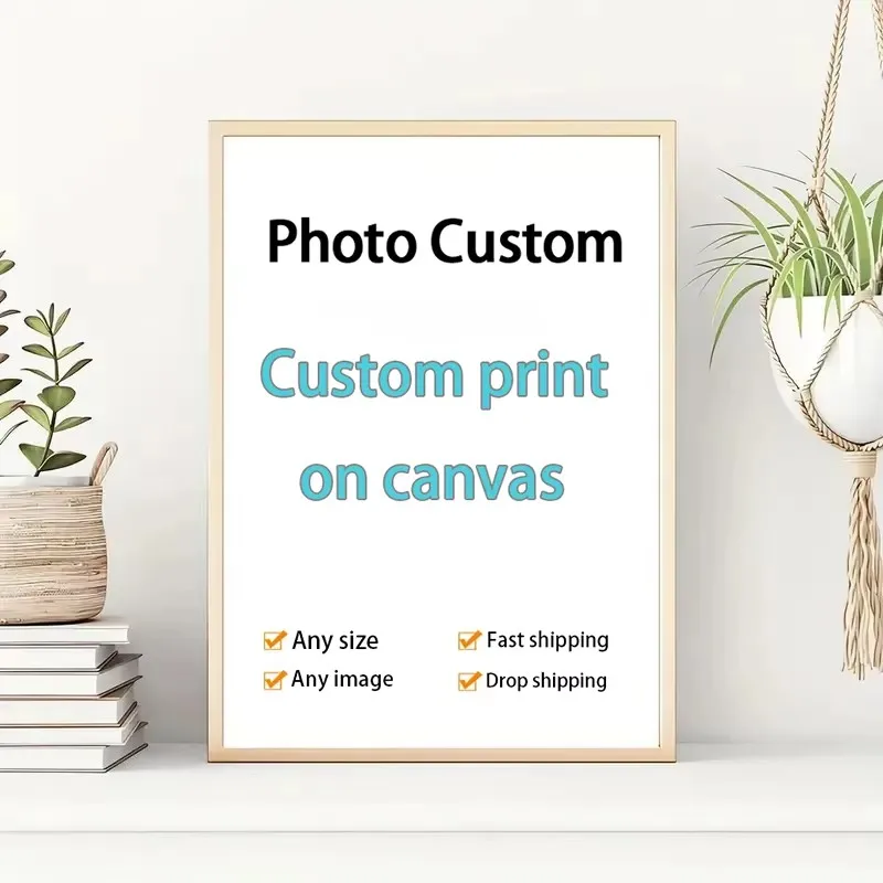 تخصيص صورتك أسود أبيض رسم نمط قماش طباعة الزفاف زوجين الأسرة الحيوانات الأليفة جدار ملصق فني ديكور المنزل هدية مثالية