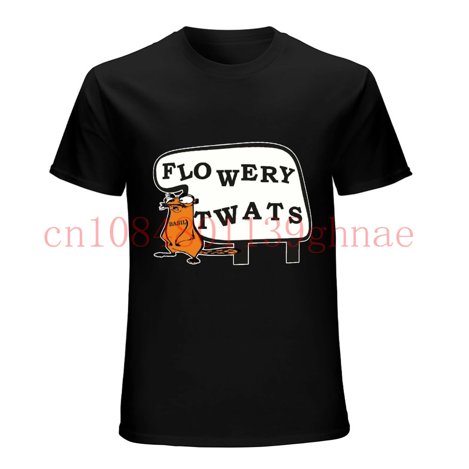 FUNNY FAWLTY TOWERS FLOWERY TWATS T SHIRT ANDREW SACHS JOHN CLEESE BASIL FAULTY