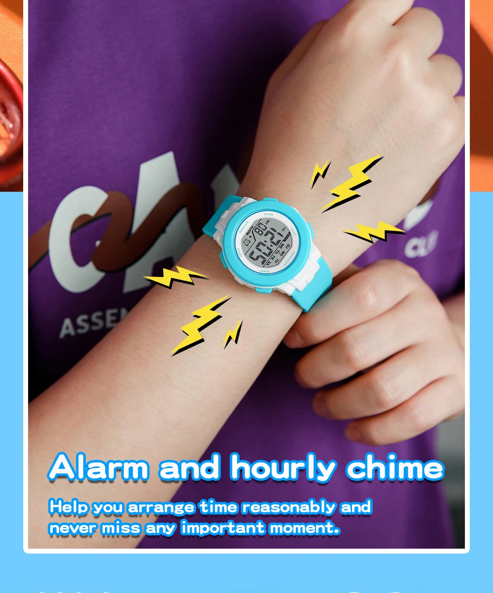 SANDA New 6383 Multifunctional Color Light Watch for High School Students' Sports, Men's and Women's Electronic Watches