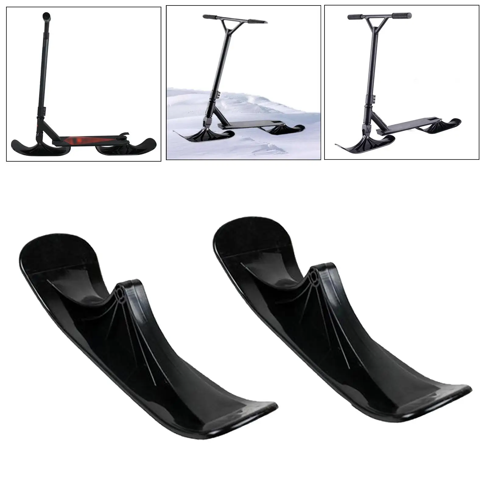 Patinete práctico para niños y niñas, esquí, trineo de nieve, PE, 1 par