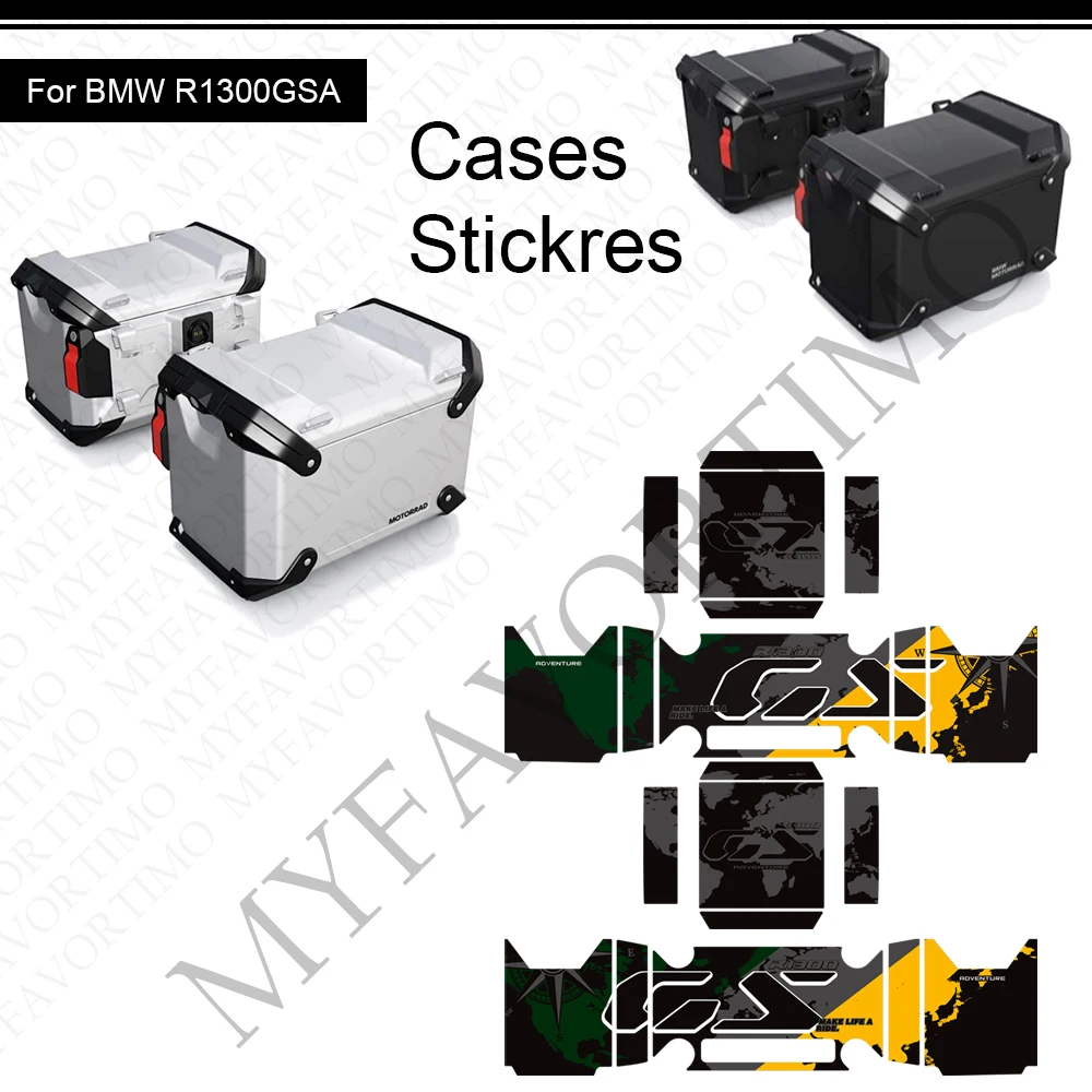 

For BMW R1300GS R 1300 GS R1300 ADV GSA Adventure Motorcycle Rallye carrier Trunk Luggage Panniers Aluminium Cases Stickers