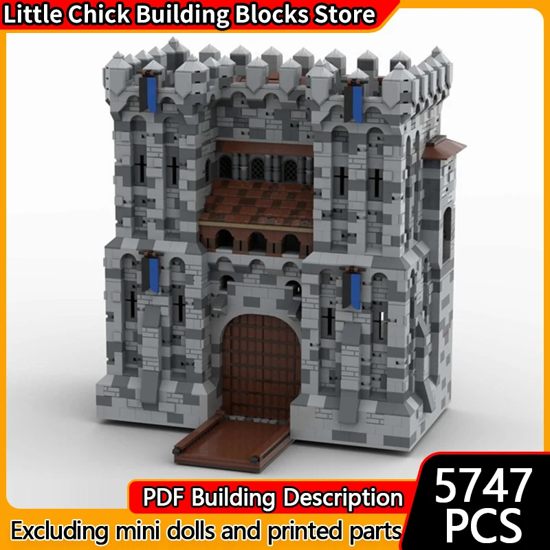 

Средневековый замок, модель MOC, строительные кирпичи, замок, главный шлюз, модульная технология, детские праздничные подарки, сборка игрушек, костюм