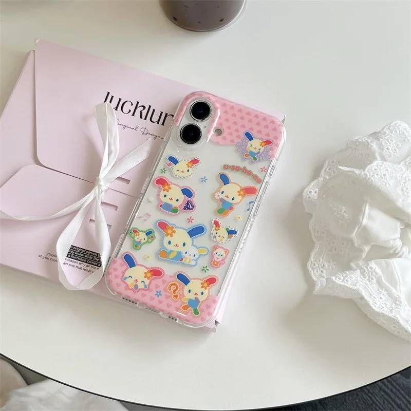 قوس قزح زهرة أرنب الدوبامين سعيد الأرنب الفن قضية الهاتف آيفون 16 15 14 13 12 برو ماكس حافظة لطيف الحلو الفاخرة الكرتون غطاء