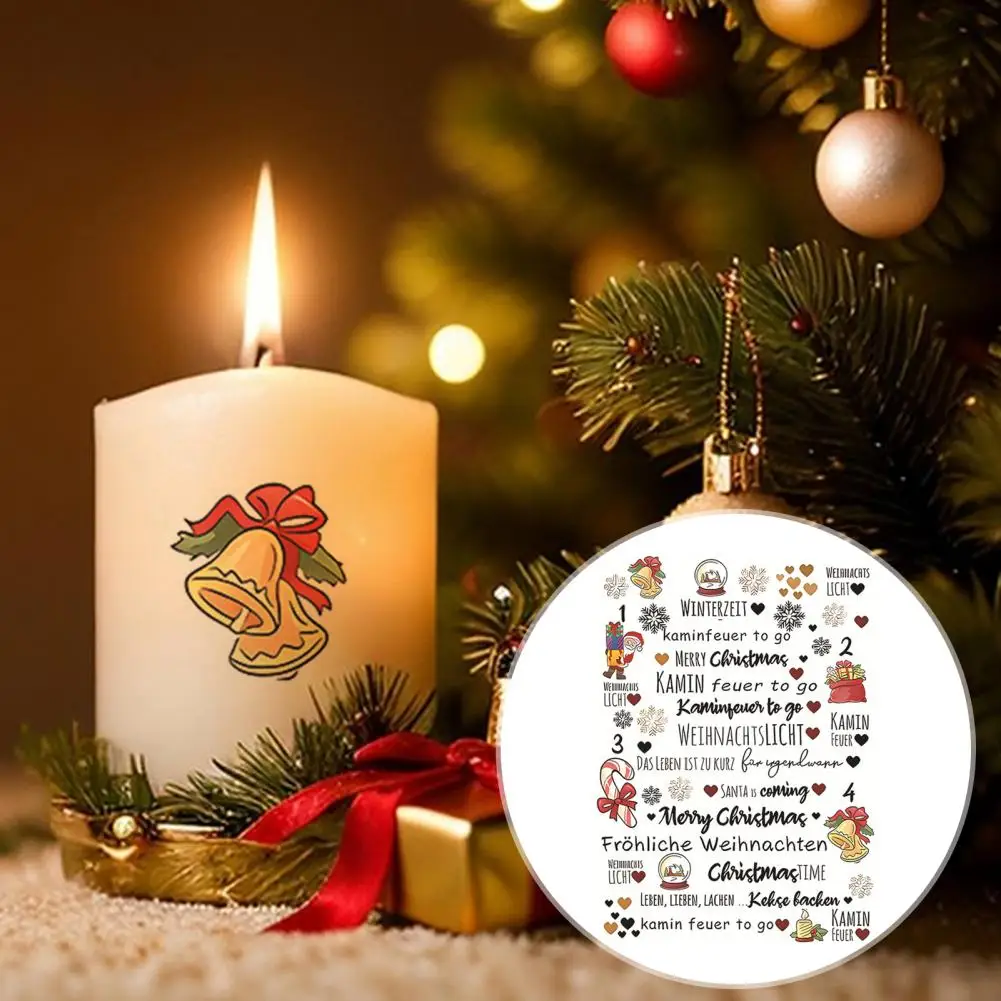 Candle Temporary Tattoo Sticker Rich Color Pattern Christmas Sticker Paper Sticker Christmas Candle Tattoo Decal Party Supplies