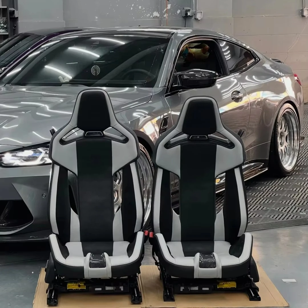 A pair Sport Carbon Fiber Bucket Seats Interior Upgrade Replacement Compatible For BMW M Series G80 G82 G87 F80 F90 Racing Seats