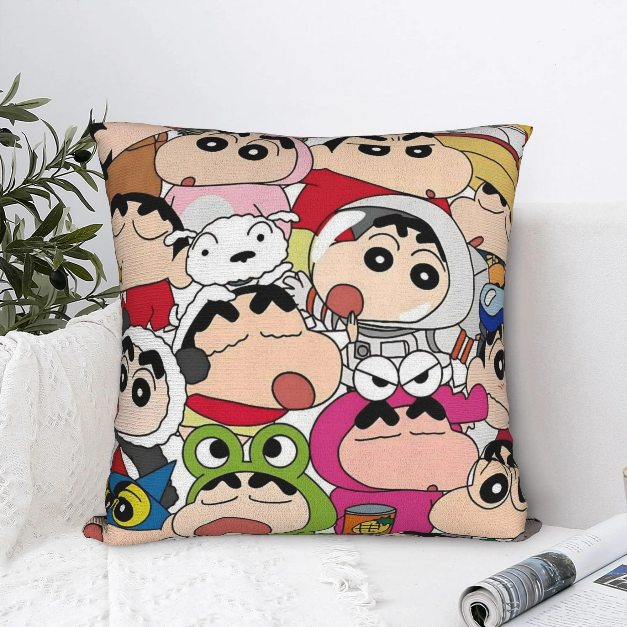 Shinchans 90s Cartoon Pillowcase Polyester Cushion Cover Decorative  Pillow Case Cover Home Dropshipping 40X40cm