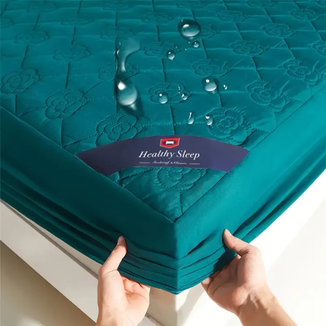 Mattress Protector Waterproof - ผ้าปูที่นอนกันน้ำ 1 ชิ้น (ไม่มีปลอกหมอน) ผ้าปูที่นอนแบบนุ่มและระบายอากาศได้ดี พร้อมกระเป๋าลึกสำหรับเตียงเดี่ยวหรือเตียงคู่