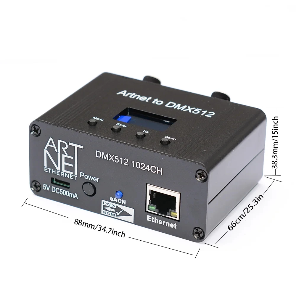 ArtNet DMX512 Ethernet Lighting Controller Interface 2 Universe 1024 Disco With MA2 Titan Freesytle