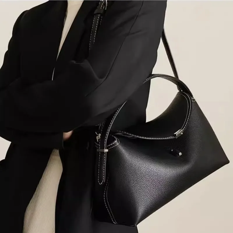 

Swedish niche crossbody handbag, high-quality, versatile, fashionable, light luxury commuting women's bag, cowhide shoulder bag