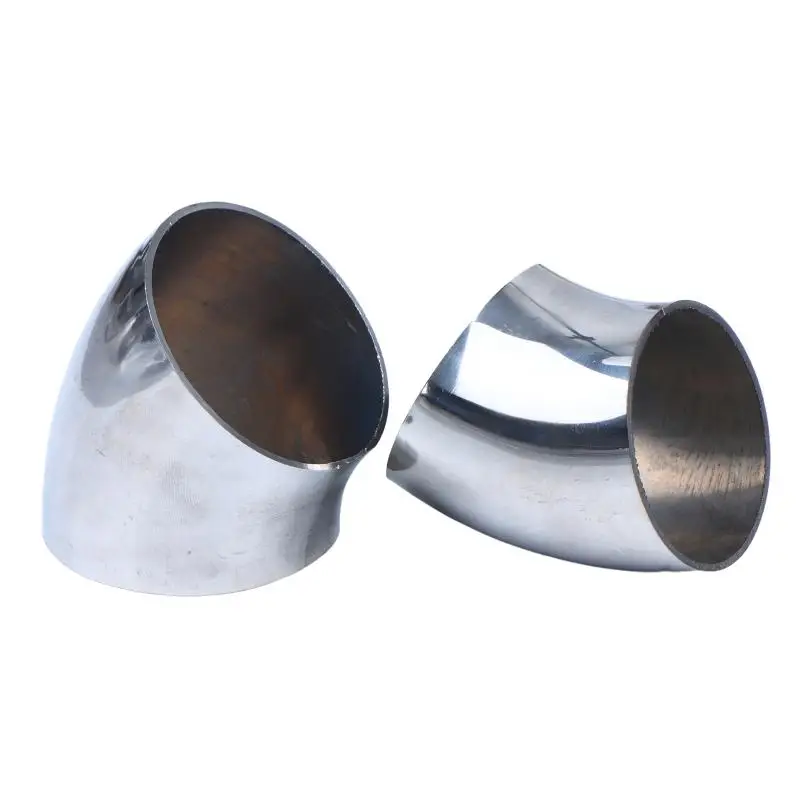 1pc Sanitary Food Grade 45 Degree Weld Elbow 304 Stainless Steel, Polished Butt Weld Pipe Fitting 16-80mm OD Press Fitting
