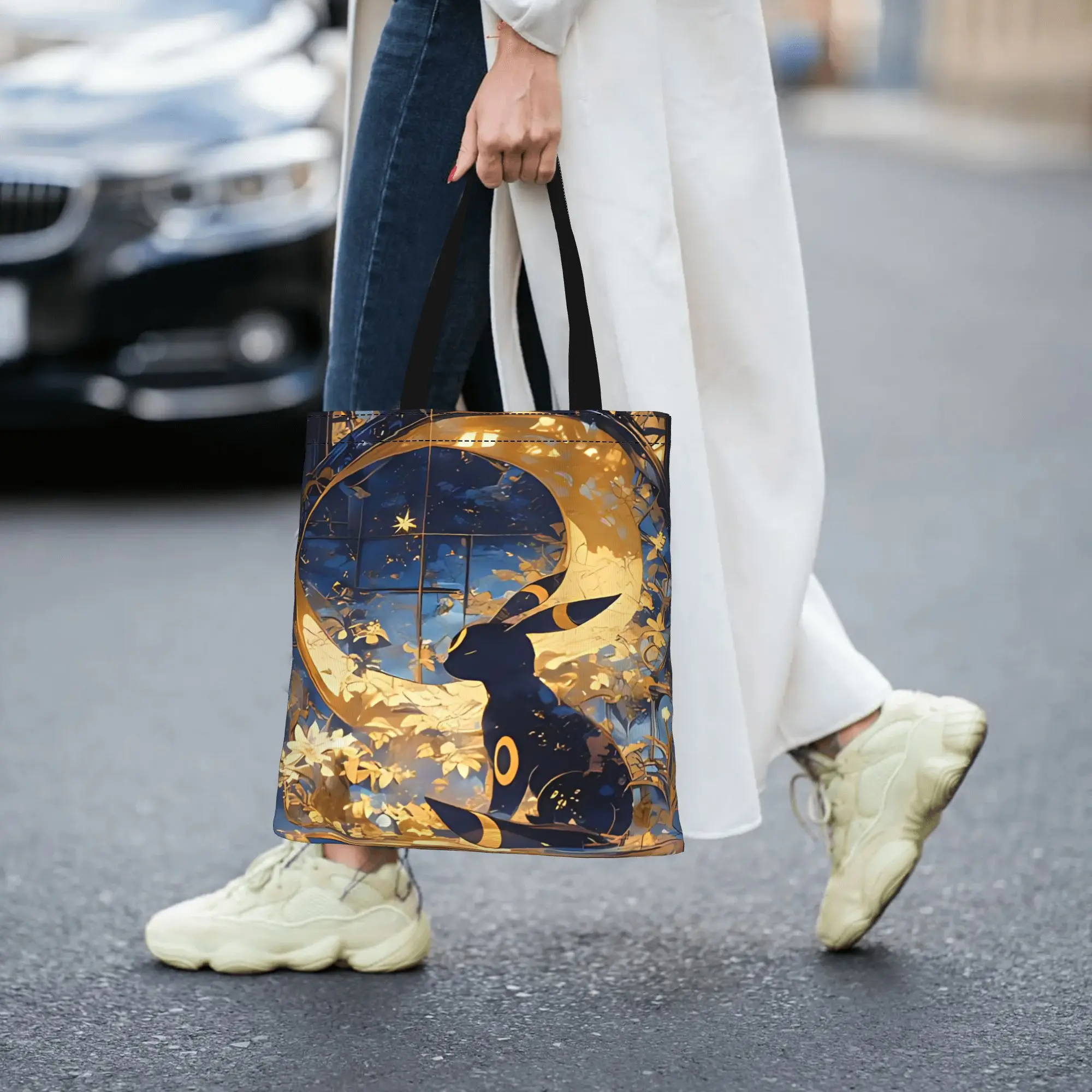 Customized Pokemon Eevee Eeveelution Women's Bag Campus Handbag Large Capacity  Canvas Tote Bag Foldable Chic Pattern