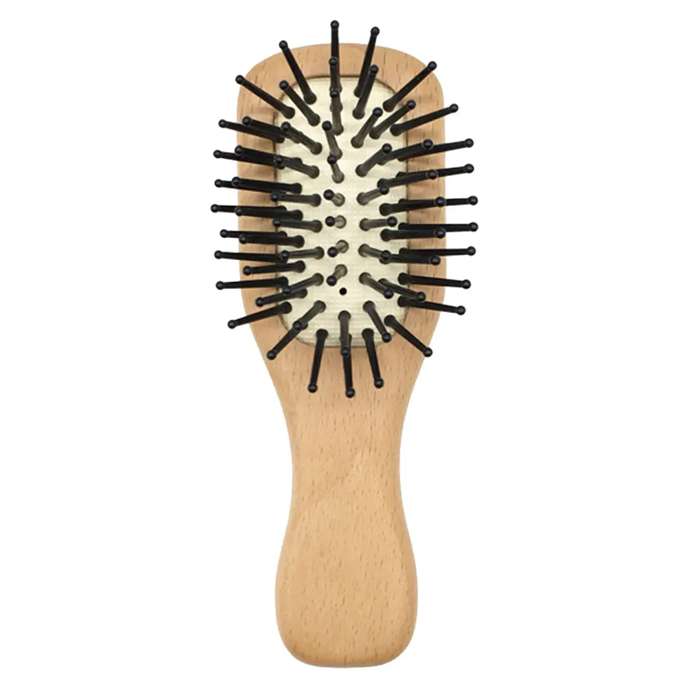

Portable Detangler Hair Brush Mini Wooden For Toddler Curly Thick Hair Travel Home Use Pocket Size Small Wood