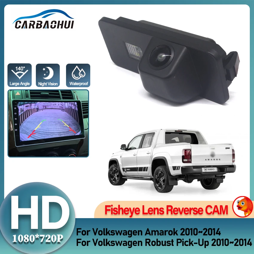 

Камера заднего вида «рыбий глаз» для Volkswagen Amarok 2010 ~ 2014 Прочный пикап 2010 ~ 2015 Водонепроницаемая высококачественная автомобильная камера заднего вида RCA