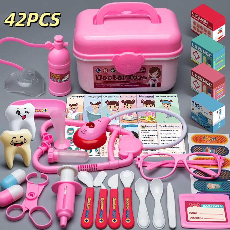 Arzt-Set für Kinder ab 3 Jahren, Kleinkind-Spielzeug, medizinisches Spielset für Mädchen und Jungen, pädagogisches Rollenspiel, Geschenk für Arzt und Zahnarzt