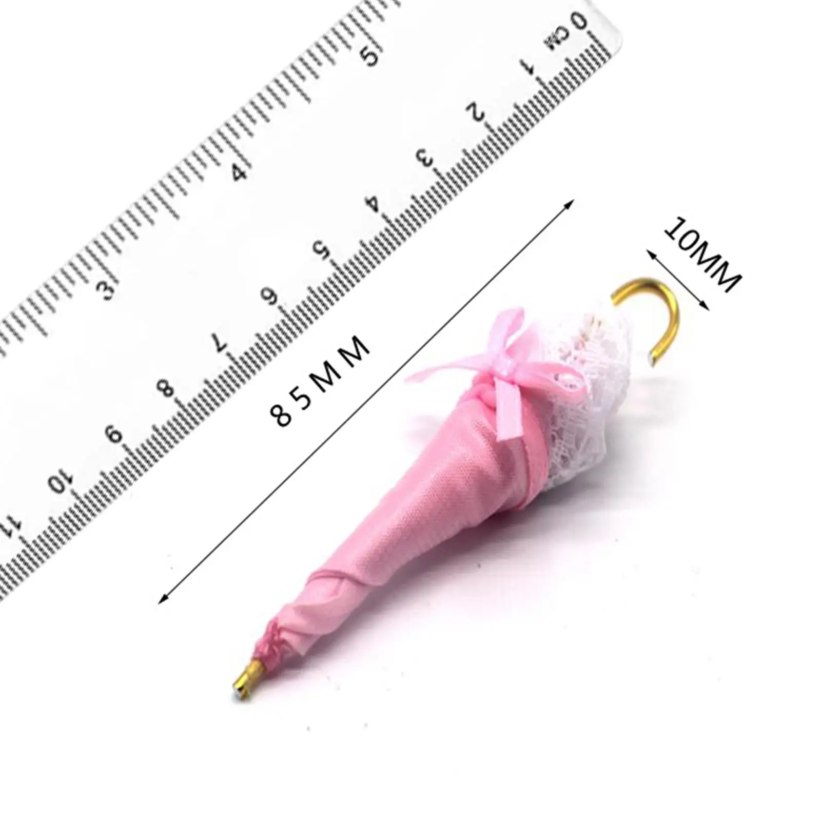 Domek dla lalek Mini Różowy Parasol Damski Koronkowy Model 1/12 Akcesorium do Domku dla Lalek Miniaturowe Meble dla Lalek