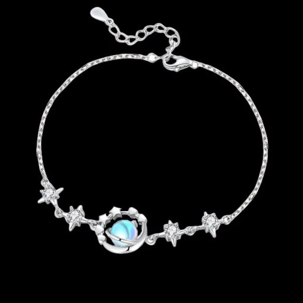 

QIBAOKU Retro S925 Sterling Silver Bracelet Simple Luxury Brand Jewelry Designer Exquisite Valentine's Day Gift