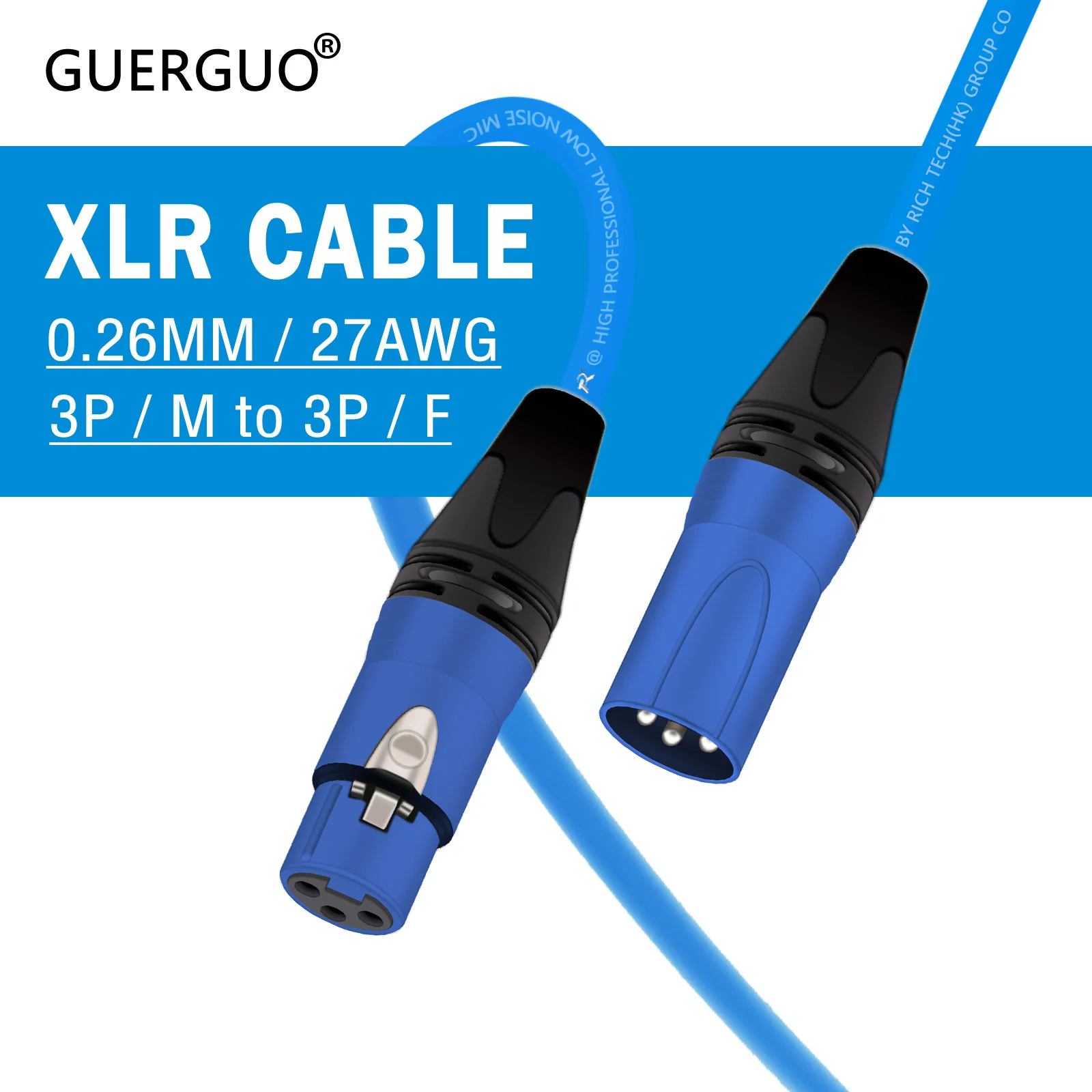 Kabel XLR, 3-pinowy męski na żeński przewód mikrofonowy Cannon do przedłużacza nagrywania Pro zbalansowany mikser XLR wzmacniacz głośnikowy na żywo — zdjęcie produktu 6