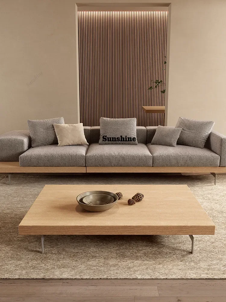 

YJapanese-style wabi-sabi style coffee table rectangular design, minimalist living room table