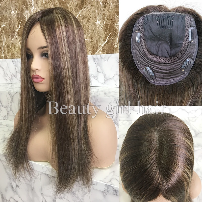 Russian Hair Vendor Blonde French Lace Toupee Full Lace Toupees For Women Blonde Or Mix With Fringe Wavy Topper