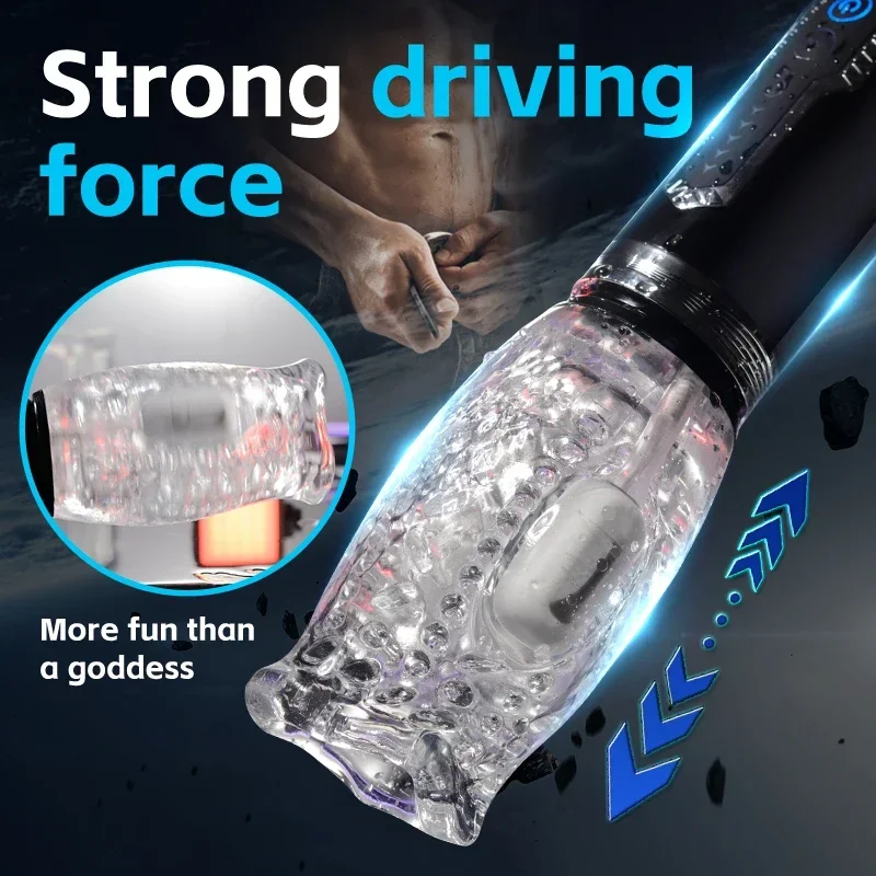 Glande Esercizio di resistenza Figa tascabile Rotazione automatica Vibrazione potente Masturbatore telescopico Tazza Macchine del sesso Pompino 18+